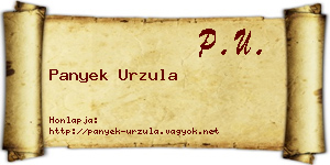 Panyek Urzula névjegykártya